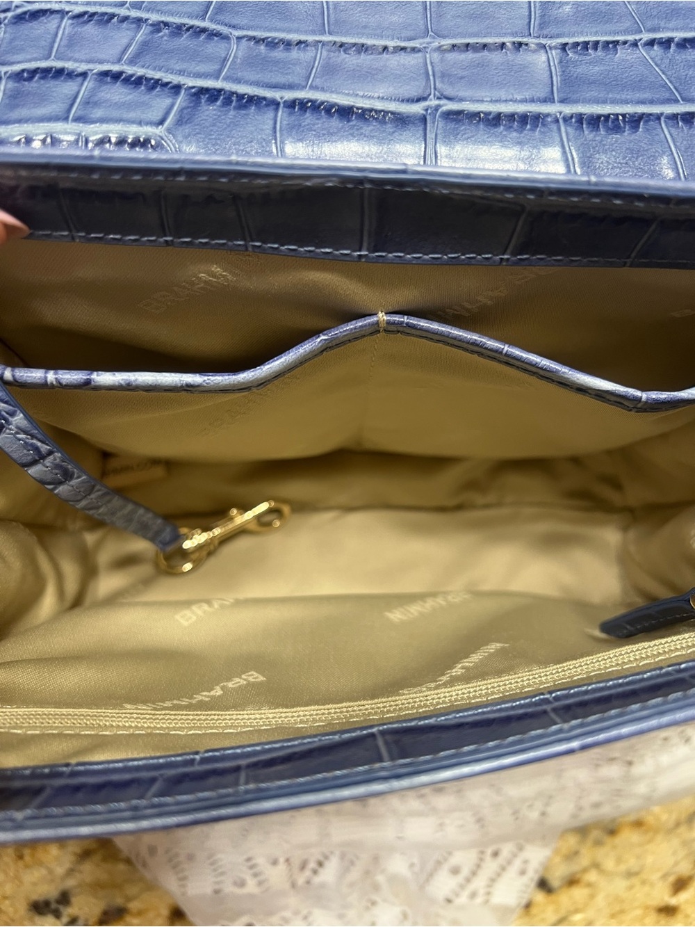 Brahmin Small Hallie Bellbottom Blue Fleur bag - Picture 5 of 12